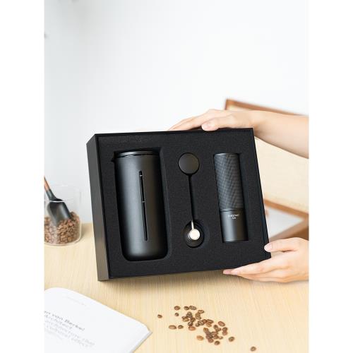 泰摩 栗子C2S手搖磨豆機+小U法壓壺咖啡禮盒 家用手沖咖啡壺器具
