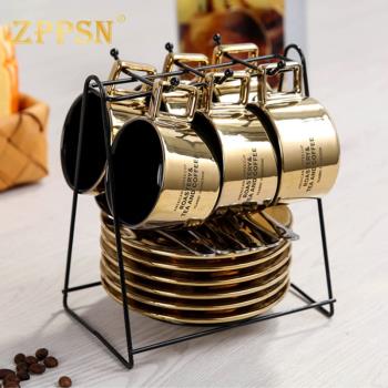 ZPPSN咖啡杯高檔精緻家用輕奢意式下午茶高顏值陶瓷咖啡杯碟套裝