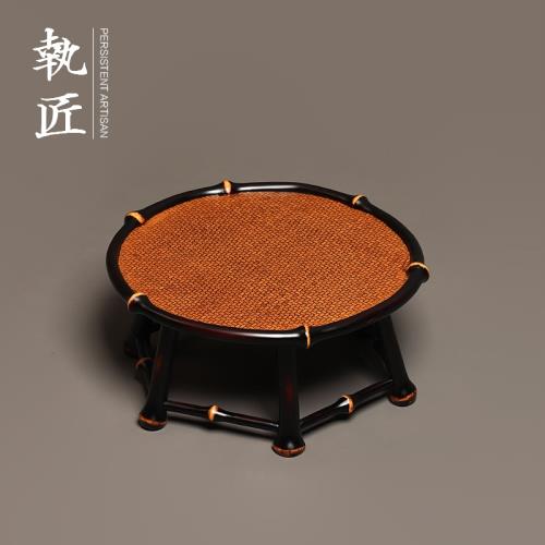 中式筇竹圓形小茶幾家具榻榻米炕桌羅漢床上桌家用飄窗幾炕幾復古