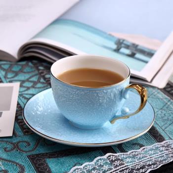 咖啡杯碟歐式奢華高檔金邊咖啡杯套裝骨瓷咖啡杯碟套裝紅茶杯家用