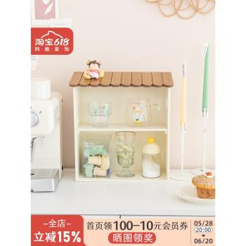 阿楹咖啡杯子木法式書桌收納盒