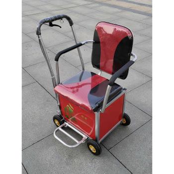 幸福老年手推車老年人防摔休閑購物代步買菜可推可坐舒適加固家用
