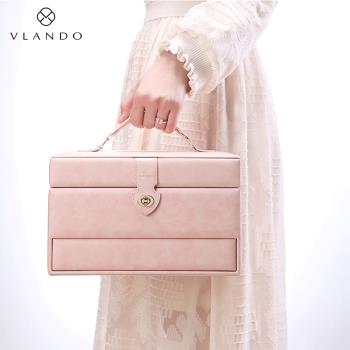 VLANDO唯蘭朵首飾盒飾品珠寶黃金項鏈收納盒精緻大容量2025新款