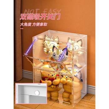 娃娃收納筒毛絨玩具桶公仔收納神器裝布娃娃透明箱兒童玩偶展示盒