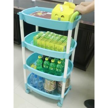 置地式塑膠可移動酒店酒水小推車手推車多層廚房置物架餐車推車