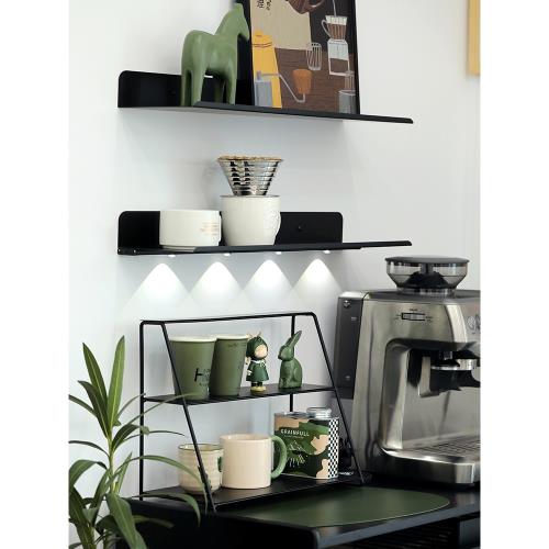 三層階梯置物架 北歐桌面收納架 咖啡杯展示架客廳鐵藝多層整理架