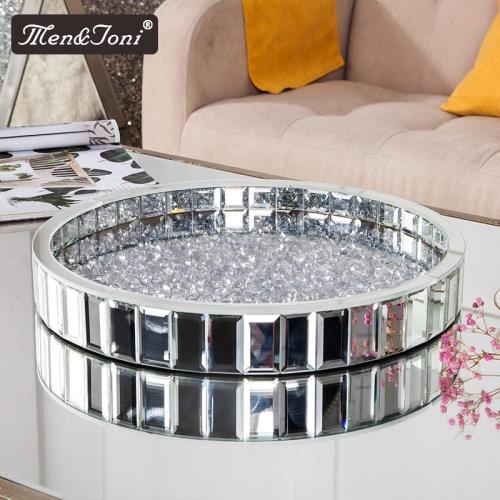 Men&Joni 粉色旋轉化妝品收納盒高級感北歐鑲鉆圓形香水大托盤