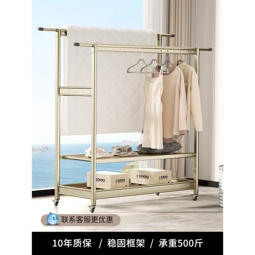 晾衣架落地折疊室內陽臺家用收納掛衣架室外移動雙桿涼曬被子神器