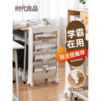 教室書籍多層整理置物架臥室小推車式移動收納盒客廳桌面書本書架