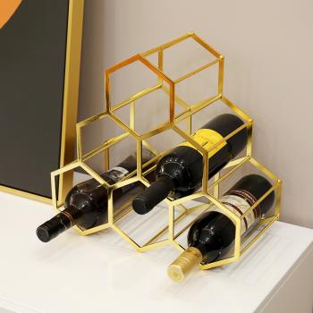 創意紅酒酒架置物架客廳酒櫃家用餐桌裝飾品輕奢現代簡約歐式擺件