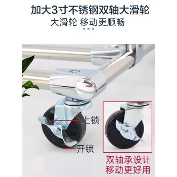 加厚304不銹鋼雙桿置地晾衣架 加粗32管多能雙層伸縮庭院落地曬被