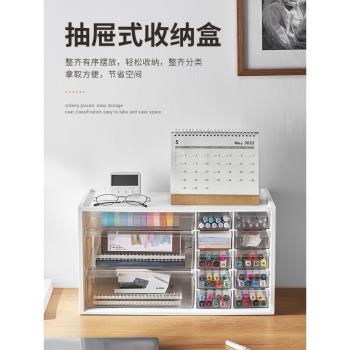 可疊加大號票據桌面收納盒化妝品抽屜整理櫃辦公收據A4檔案儲物箱