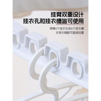 SHESHOME頂天立地晾衣架陽臺免打孔落地室內家用掛衣曬衣架晾衣桿