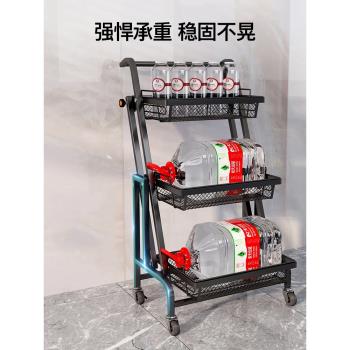 客廳家用移動嬰兒廚房折疊手推車