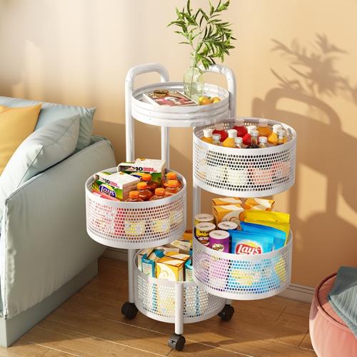 360度旋轉式置物架寶寶用品推車客廳裝零食床頭菜籃子玩具收納架