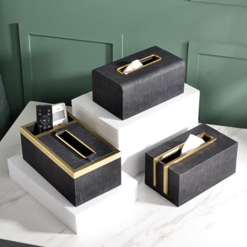 抽紙盒簡約現代家用客廳輕奢風創意多功能高級桌面紙巾盒套裝擺件