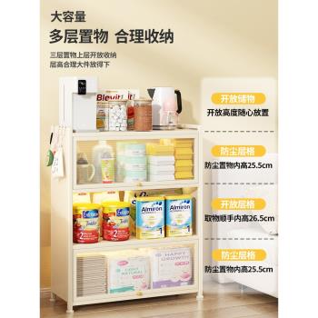 嬰童用品置物架多功能喂養臺家用奶粉櫃落地小推車嬰兒尿片收納架