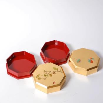 日本制山中漆器首飾收納盒結婚禮物戒指項鏈實木復古手飾品珠寶盒