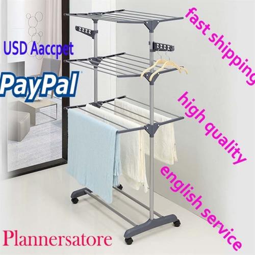 clothes drying rack folding garment dryer hanger 晾衣架多層