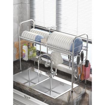 不銹鋼廚房置物架水槽碗碟瀝水架收納架用品家用大全晾放碗架架子