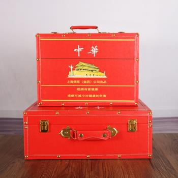 老式婚慶結婚輕奢手提箱收納箱儲物木箱子皮箱子歐式復古創意擺件