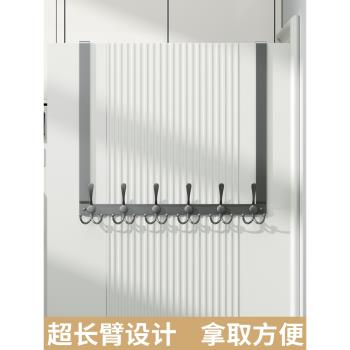 超長款門後掛鉤4.5cm厚門 臥室門上衣服掛架無痕不銹鋼衣帽收納鉤