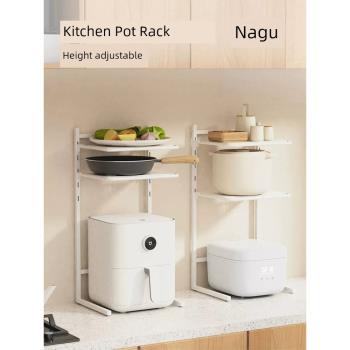納谷廚房臺面電飯煲置物架家用多功能空氣炸鍋收納架分層電器層架