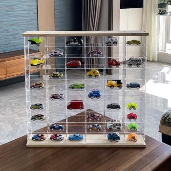 1:64 玩具車模展示架亞克力收納架雙開門格子陳列櫃小汽車展示盒
