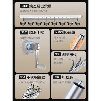 神器頂裝手動式家用升降晾衣架