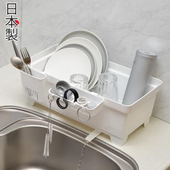 清倉日本進口廚房碗架水槽盤子導流瀝水架餐具碗筷收納碗盤置物架
