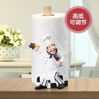 廚房專用紙巾架美式卷紙架免打孔餐巾紙架子創意可愛立式紙收納架