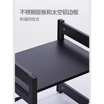 廚房微波爐烤箱置物架雙層架子專用臺面可伸縮三層多功能收納架