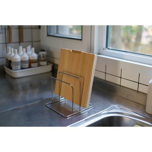 樸房 霜山304不銹鋼加寬砧板架免打孔菜板架廚房收納架鍋蓋置物架