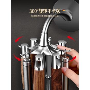 德國廚房壁掛式鍋鏟勺子掛架廚具收納架免打孔旋轉掛鉤置物架神器