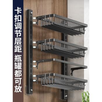 免打孔門後廚房置物架壁掛式多功能櫥櫃多層家用調味料用品收納架