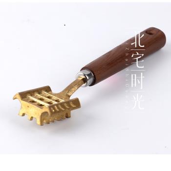 日本進口星三製作所黃銅刮魚鱗器殺魚神器打麟刷子專用工具防飛濺