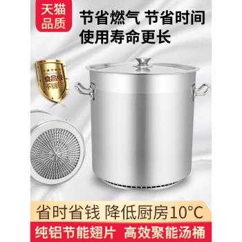 鑫喆商用翅片節能湯鍋湯桶不銹鋼桶帶蓋加厚大容量鹵桶圓桶復合底