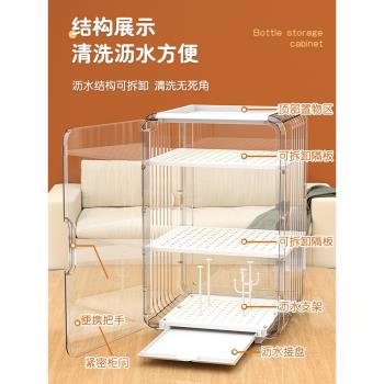 寶寶奶瓶收納盒餐具清洗工具瀝水架置物架防塵儲存收納箱嬰兒專用