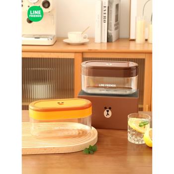 LINE FRIENDS食品級冰格模具按壓式矽膠家用儲冰盒製冰塊冷凍神器