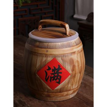 景德鎮陶瓷米缸家用帶蓋密封防潮防蟲老式10斤20斤50斤儲米箱米桶