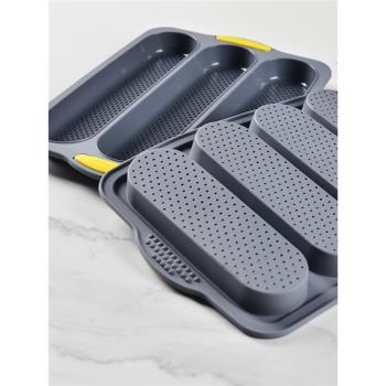 矽膠模具食品級法棍麵包烤盤三連法式耐高溫家用蛋糕烘焙工具