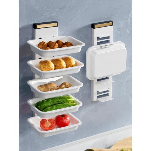 廚房備菜置物架免打孔壁掛菜盤家用大全多層火鍋配菜架子收納神器