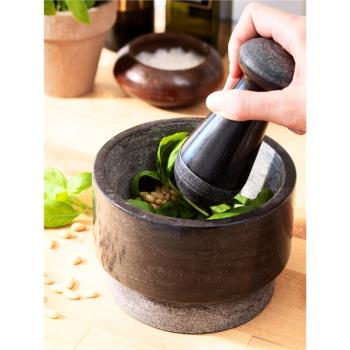 妙HOME 蒜缸 搗蒜罐 家用 艾德思 杵和臼,大理石研磨器