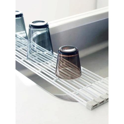 大可叔叔 金屬免打孔碗盤瀝水架水槽碟子風干置物架鐵藝可折疊