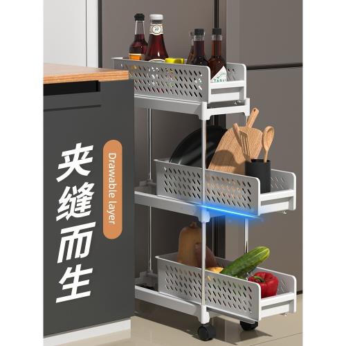 廚房置物架用品落地多層小推車菜籃子夾縫蔬菜收納架家用大全神器