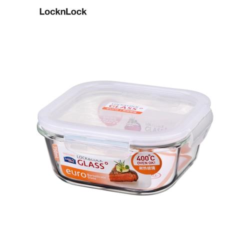 官網樂扣樂扣微波爐加熱飯盒便當盒餐盒方玻璃保鮮盒LLG224 750ml