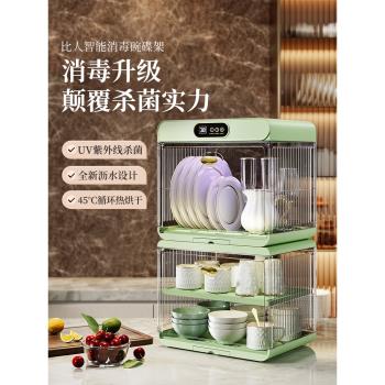 輕奢消毒碗櫃廚房多功能置物架碗碟收納架臺麵碗盤瀝水架家用碗架