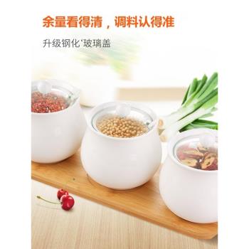 廚房家用陶瓷油鹽調味罐組合裝套裝玻璃廚房盒調味調料味精鹽罐瓶