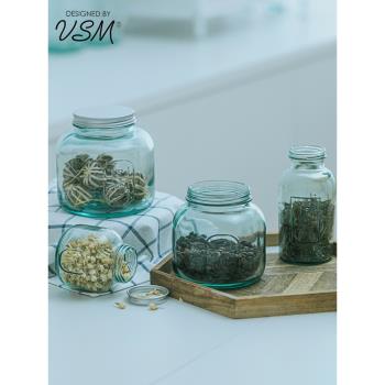 西班牙進口VSM密封罐咖啡豆幹貨玻璃罐陳皮茶葉雜糧防潮儲物罐子