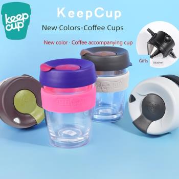 澳洲進口Keepcup便攜雙層咖啡杯隨行杯子隨手杯玻璃彩環水杯透明